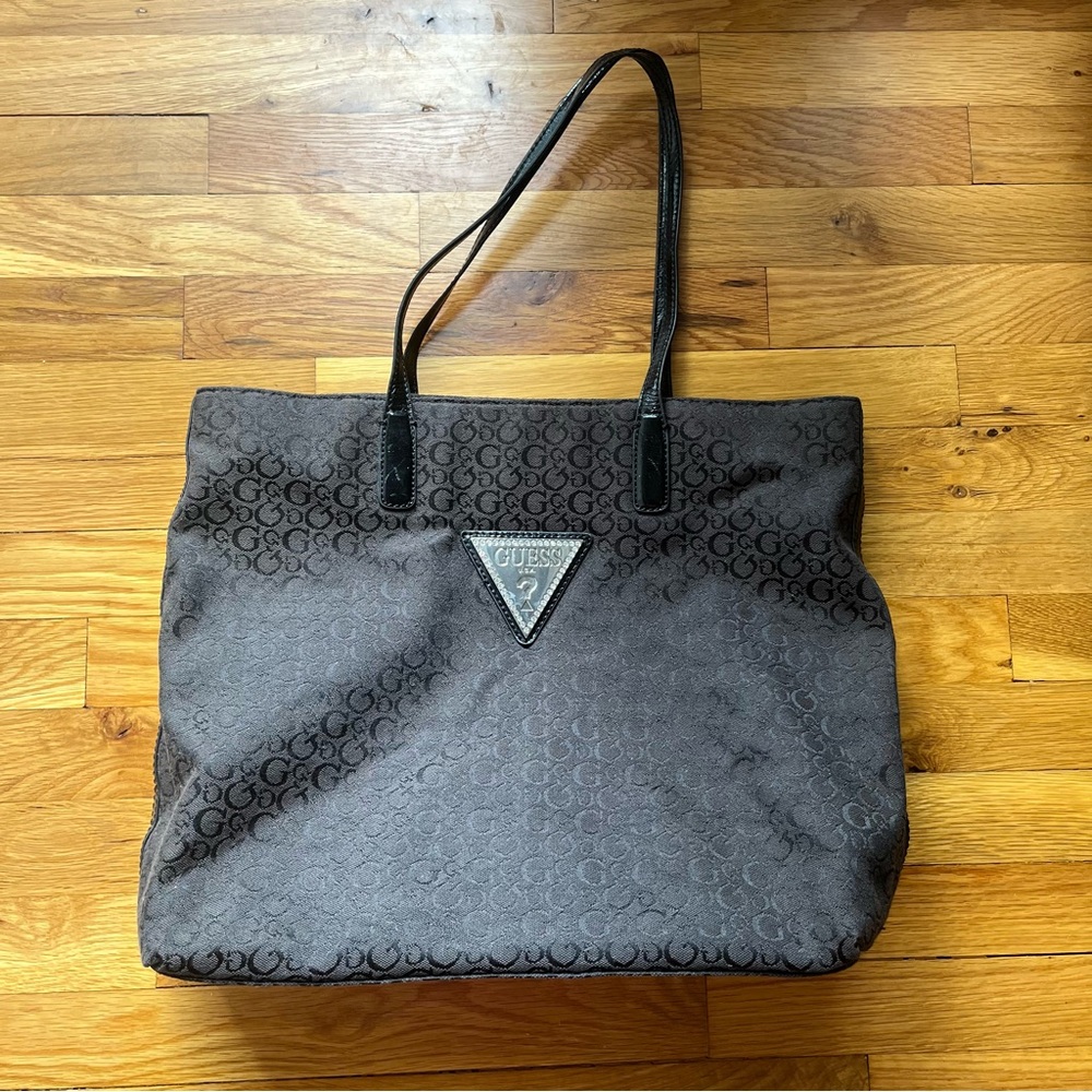 Guess Black Monogram Claudia Tote Bag